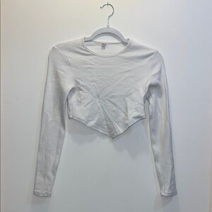 Garage White Long Sleeve Women's Crop Top